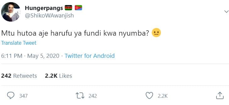 Hungerpangs shikowawanjish mtu hutoa aje harufu ya fundi kwa nyumba? translate t