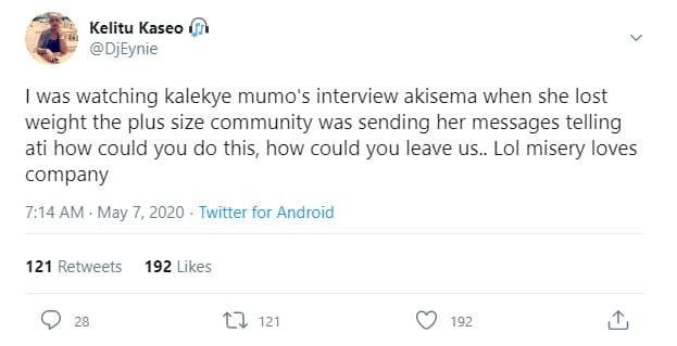 Kelitu kaseo djeynie was watching kalekye mumo's interview akisema when she lost