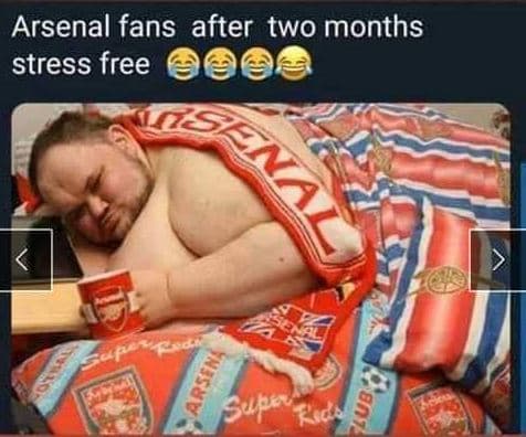 Arsenal fans after two months stress free 54