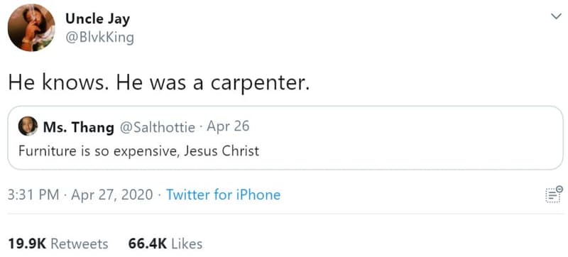 Uncle jay blvkking he knows. he was a carpenter. ms. thang salthottie apr 26 fur