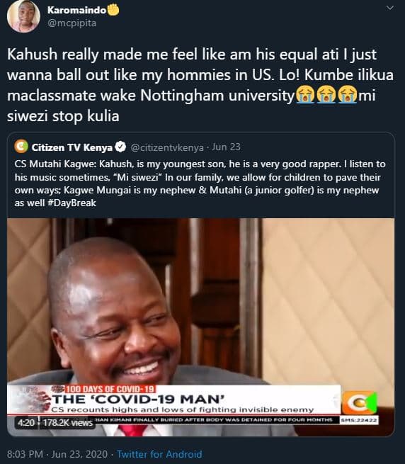 Karomaindo mcpipita kahush really made me feel like am his equal ati i just wann