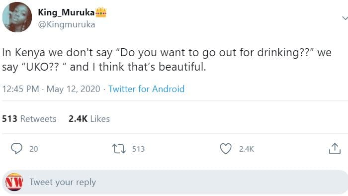 King_muruka kingmuruka in kenya we don't say do you want to go out for drinking?