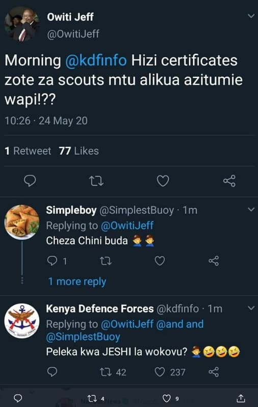 Owiti jeff owitijeff morning kdfinfo hizi certificates zote za scouts mtu alikua