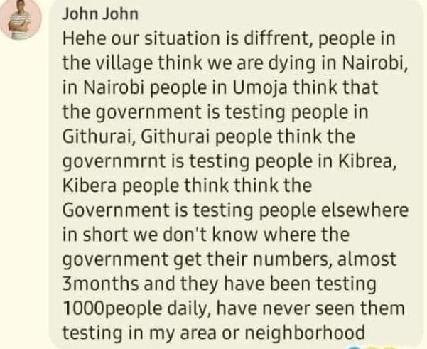 John john hehe our situation is diffrent, people in the village think we are dyi