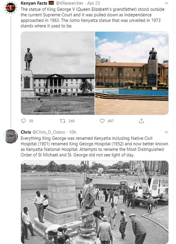 Kenyan facts kresearcher apr 25 the statue of king george v queen elizabeth' gra