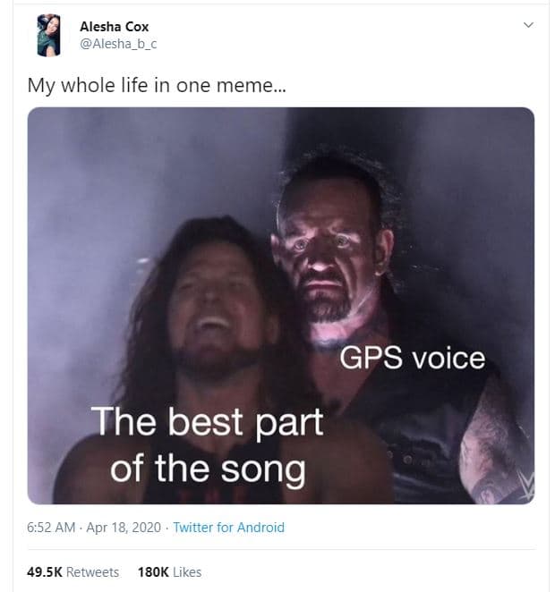 Alesha cox alesha_b_ my whole life in one meme gps voice the best part of the so