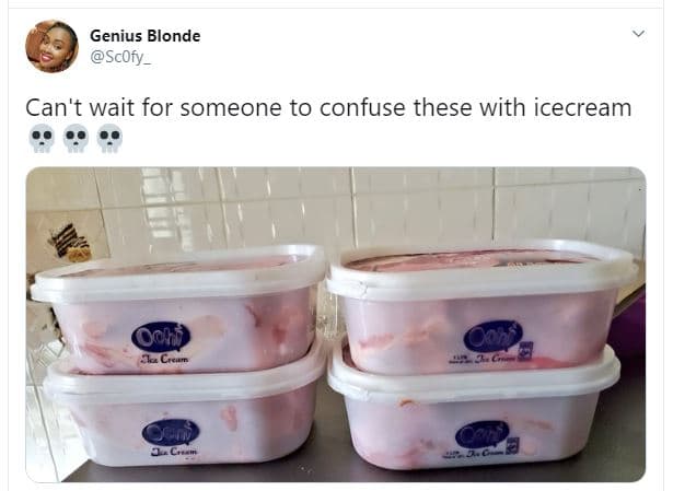 Genius blonde scofy _ can't wait for someone to confuse these with icecream oh r
