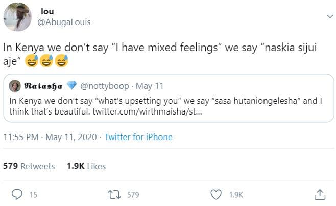 Lou abugalouis kenya we don't say have mixed feelings we say naskia sijui aje ht