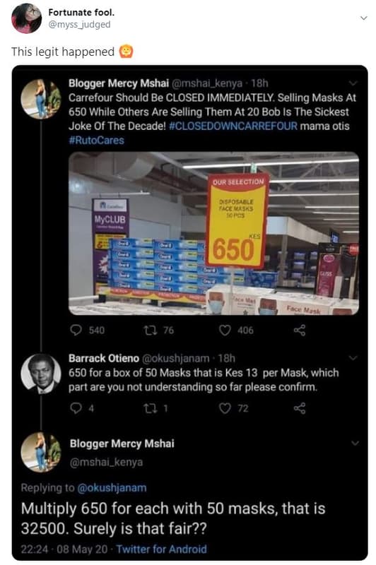 Fortunate fool. myss_judged this legit happened blogger mercy mshai mshal_kenya