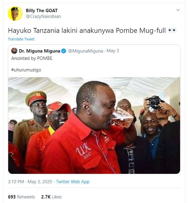 Billy the goat crazynairobian hayuko tanzania lakini anakunywa pombe mugfull tra