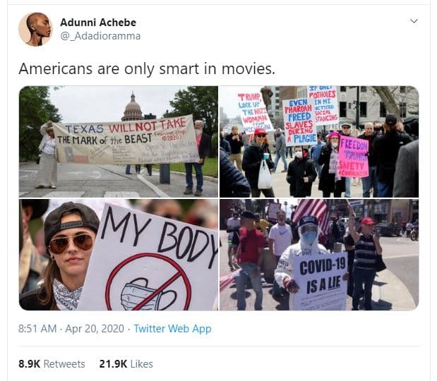 Adunni achebe adadioramma americans are only smart in movies trwf foioes eyen fh