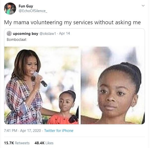 Fun guy echoofsilence my mama volunteering my services without asking me upcomin