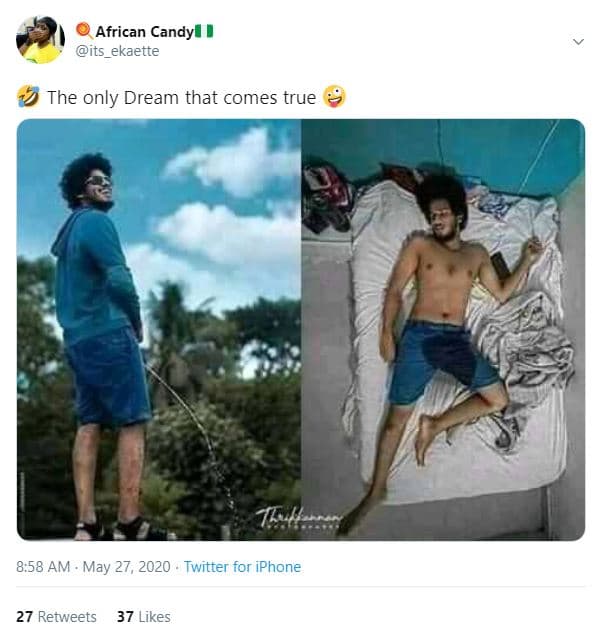 African candyl its_ekaette the only dream that comes true 8.58 am . may 27, twit