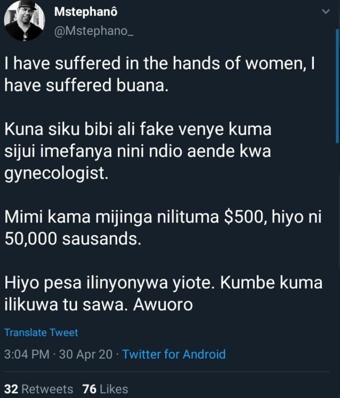 Mstephanô mstephano _ have suffered in the hands of women have suffered buana. k