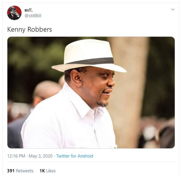 Bıll. stillbill kenny robbers 1216 pm . may 3, twitter for android 391 retweets