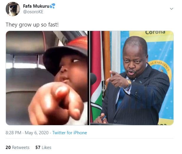 Fafa mukuru osoroke they grow up so fast! corona 8.28 pm . may 6, twitter for ip