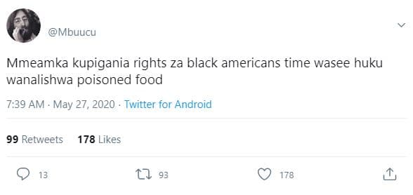 Mbuucu mmeamka kupigania rights za black americans time wasee huku wanalishwa po