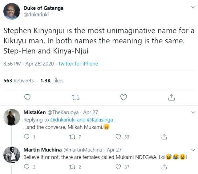 Duke of gatanga dnkariuki stephen kinyanjui is the most unimaginative name for a