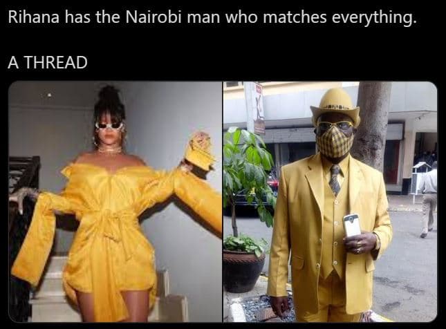 Rihana has the nairobi man who matches everything a thread