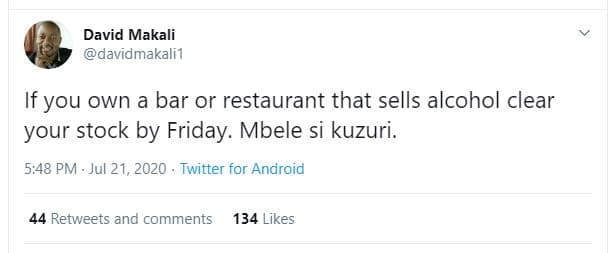 David makali davidmakali1 if you own a bar or restaurant that sells alcohol clea