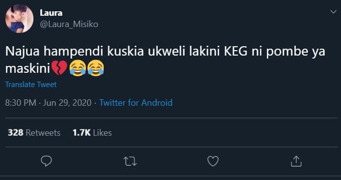 Laura laura_misiko najua hampendi kuskia ukweli lakini keg ni pombe ya maskini t