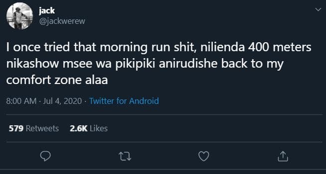 Jack jackwerew lonce tried that morning run shit nilienda 400 meters nikashow ms
