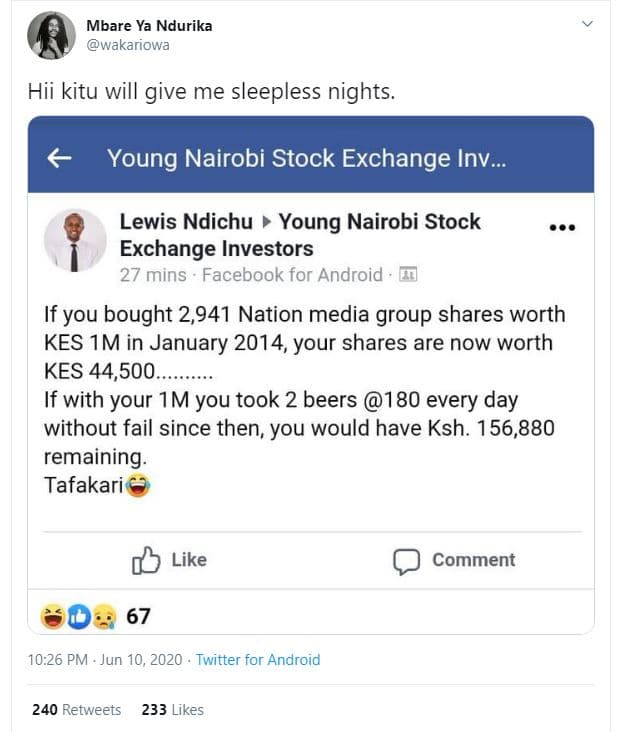 Mbare ya ndurika wakariowa hii kitu will give me sleepless nights young nairobi