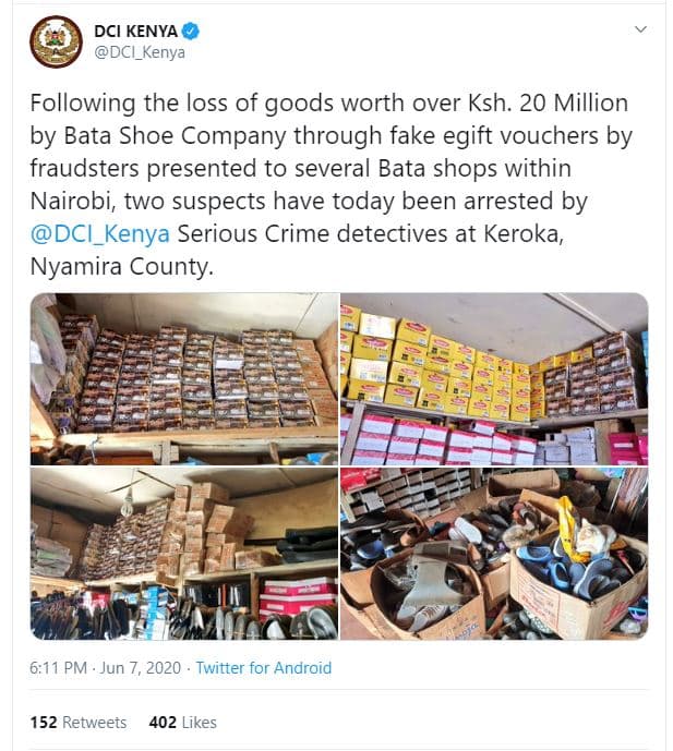 Dci kenya dci_kenya following the loss of goods worth over ksh. 20 million by ba