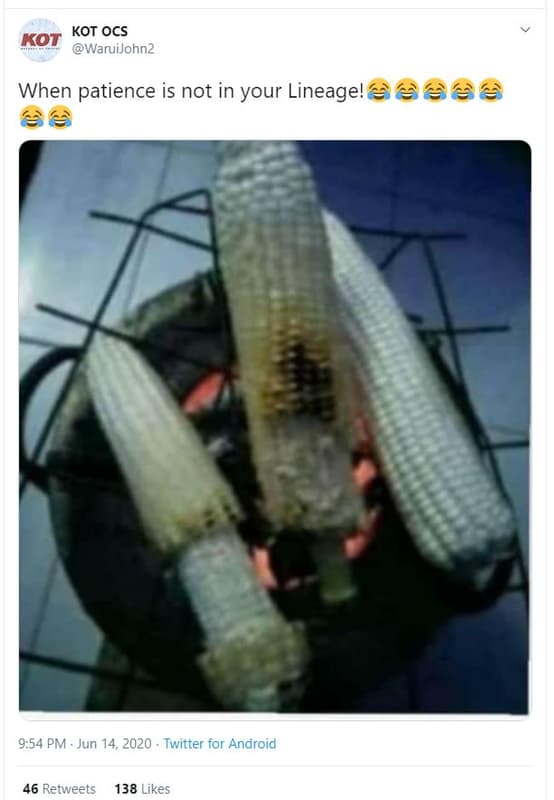 Kot ocs koi waruijohnz when patience is not in your lineage! 6 9.54 pm jun 14, t