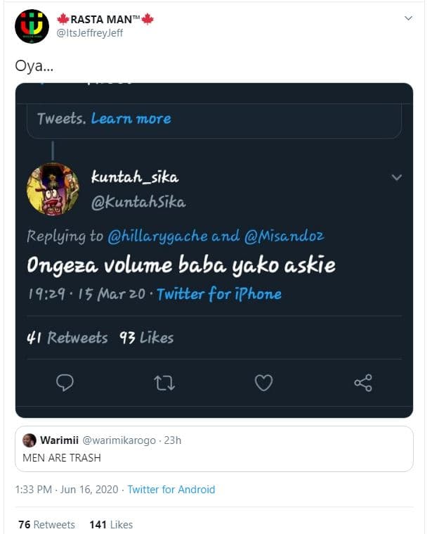 Rasta man itsjeffreyjeff oya_ tweets. learn more kuntah_sika kuntahsika replying