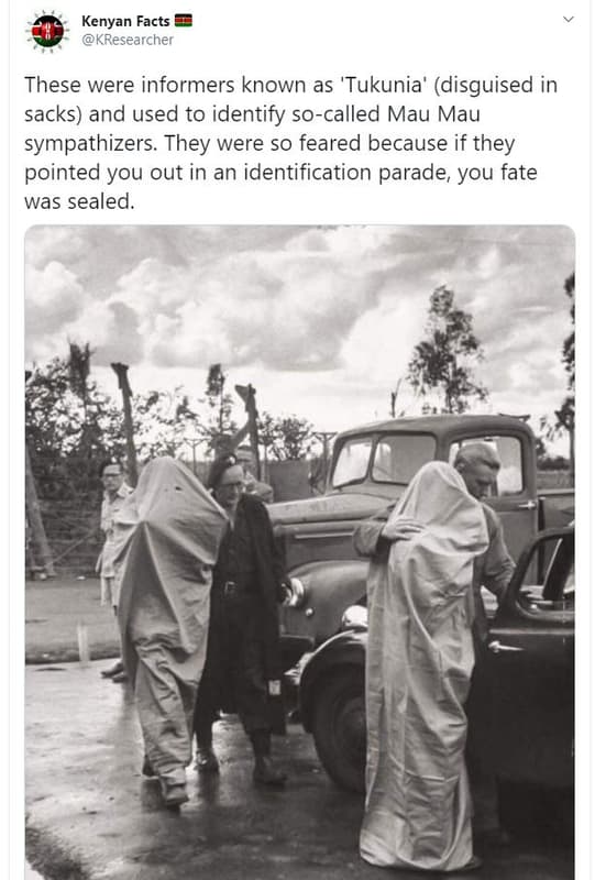 Kenyan facts kresearcher these were informers known as 'tukunia' disguised in sa