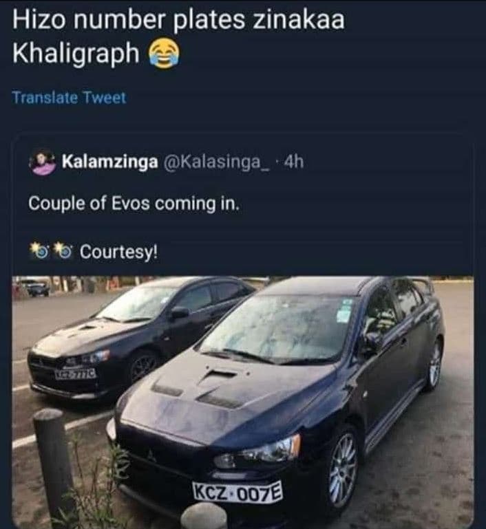 Hizo number plates zinakaa khaligraph translate tweel kalamzinga kalasinga _ ah