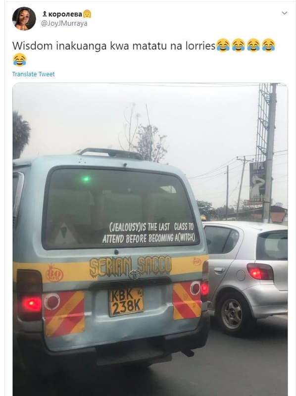 4 koponeba joyjmurrava wisdom inakuanga kwa matatu na lorries translate twveet u
