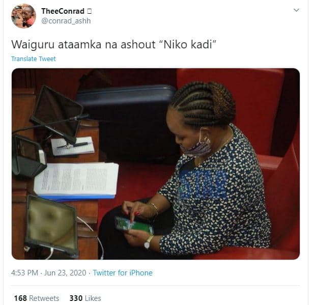 Theeconrad conrad_ashh waiguru ataamka na ashout 'niko kadi translate tweet a8s