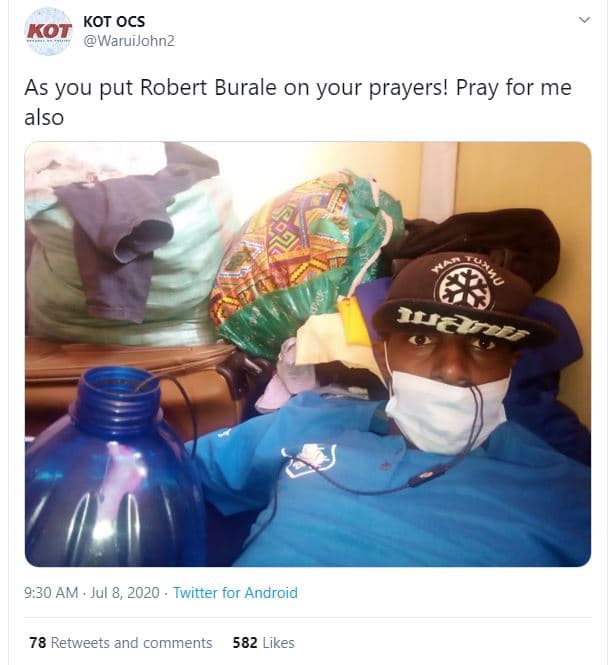 Kot ocs kot waruijohnz as you put robert burale on your prayers! pray for me als