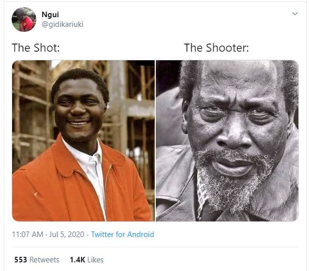 Ngui gidikariuki the shot the shooter 11.07 am jul 5, twitter for android 553 re