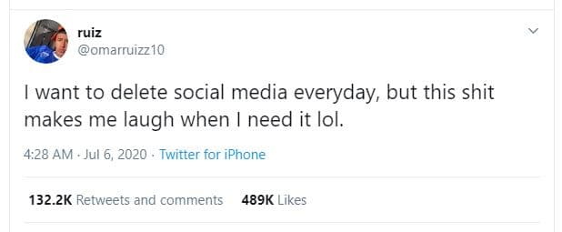 Ruiz omarruizz10 want to delete social media everyday but this shit makes me lau