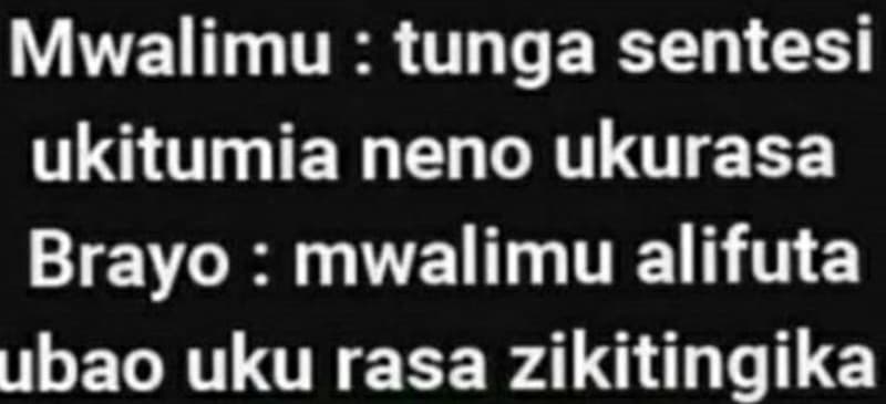 Mwalimu tunga sentesi ukitumia neno ukurasa brayo mwalimu alifuta ubao uku rasa