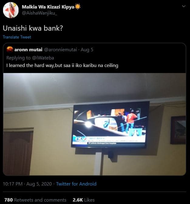 Malkia wa kizazi kipya aishawanjiku _ unaishi kwa bank? translate tweet aronn mu