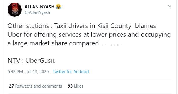 Allan nyash allannyash other stations taxii drivers in kisii county blames uber