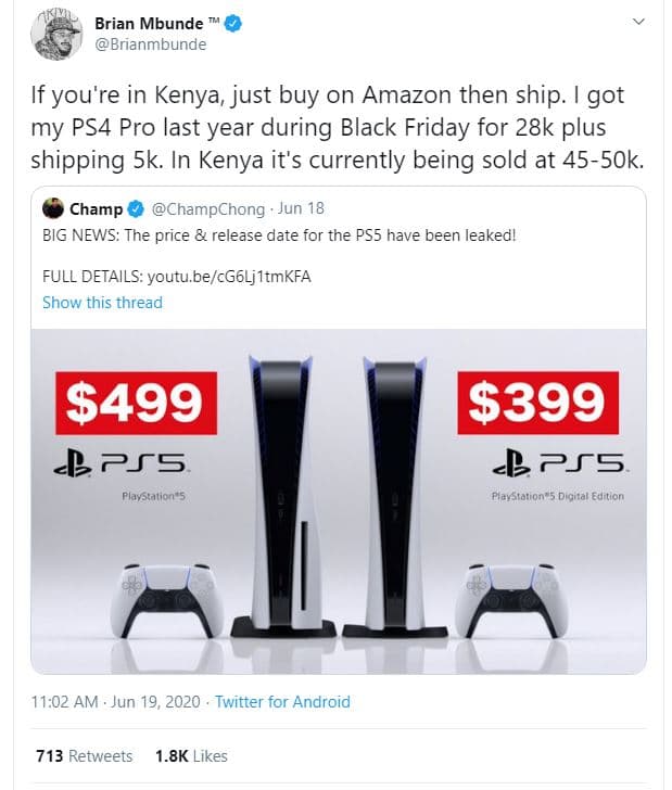 Brian mbunde brianmbunde if you're in kenya just buy on amazon then ship. i got