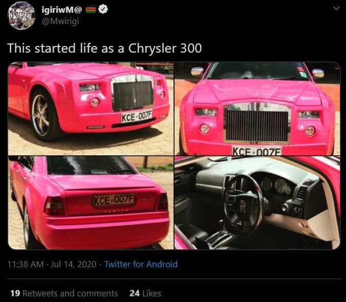 Msese igiriwm mwirigi this started life as a chrysler 300 kceldoze kceo0 11.38 a