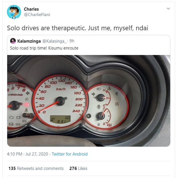 Charles charlieflani solo drives are therapeutic. just me, myself, ndai kalamzin