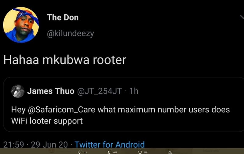 The don kilundeezy hahaa mkubwa rooter james thuo jt_254jt ih hey safaricom_care