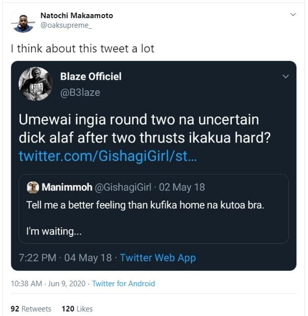 Natochi makaamoto oaksupreme think about this tweet a lot blaze officiel b3laze