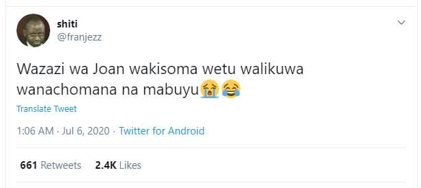 Shiti franjezz wazazi wa joan wakisoma wetu walikuwa wanachomana na mabuyu íè4 t