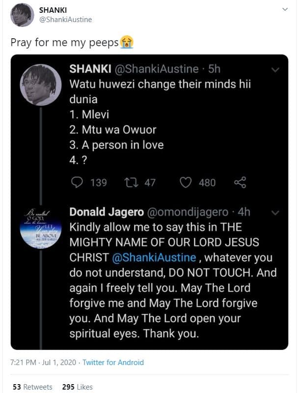 Shanki shankiaustine pray for me my peeps shanki shankiaustine 5h watu huwezi ch