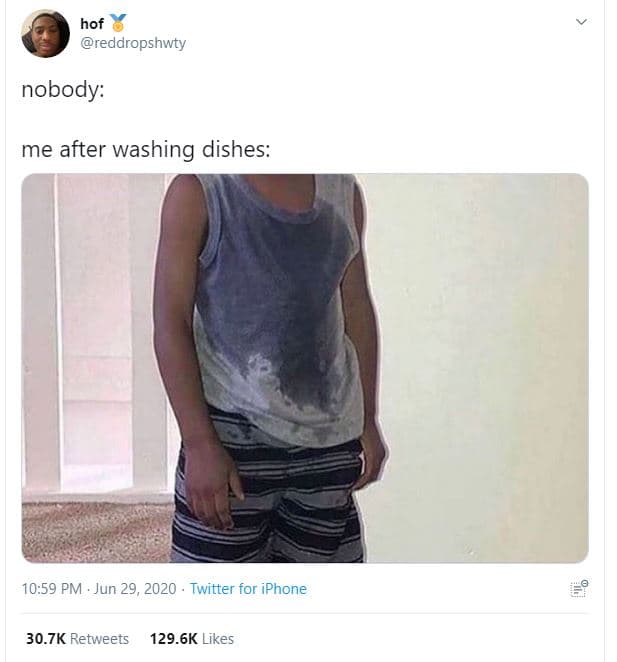 Hof reddropshwty nobody me after washing dishes 10.59 pm jun 29, twitter for iph