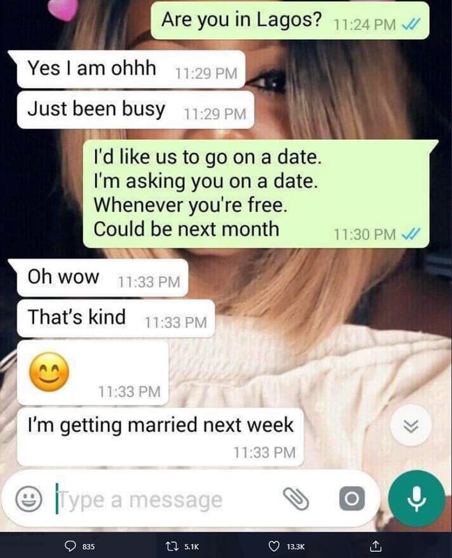 Are you in lagos? 11.24 pm yes am ohhh 11.29 pm just been busy 11.29 pm id like