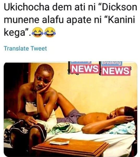 Ukichocha dem ati ni dickson munene alafu apate ni kanini kega translate tweet b